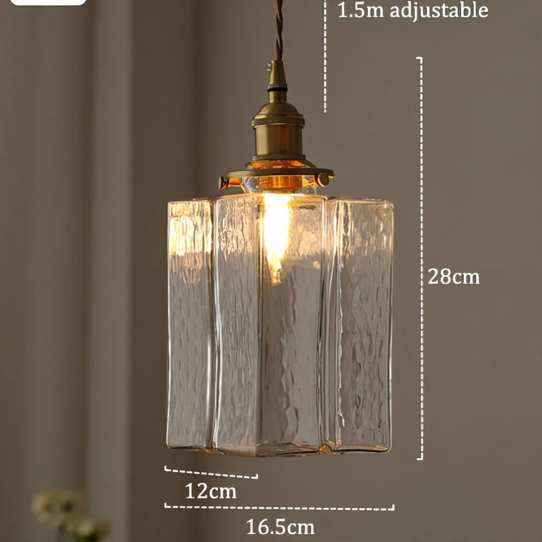 Vintage szklana lampa wisząca w stylu retro