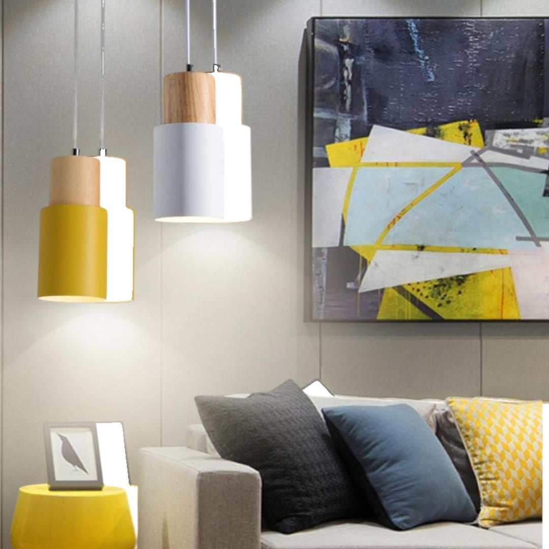 Lampa Wisząca Nordic Home | Drewniana Podstawa