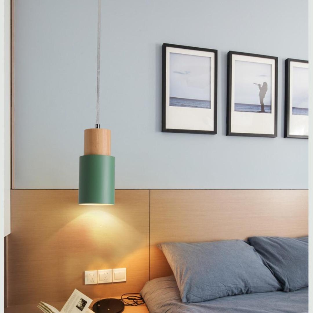 Lampa Wisząca Nordic Home | Drewniana Podstawa