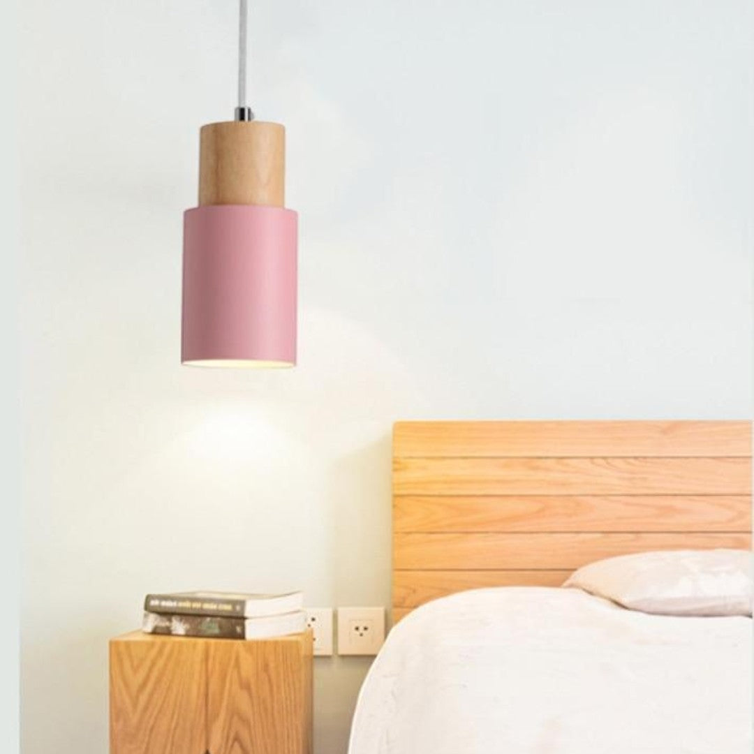 Lampa Wisząca Nordic Home | Drewniana Podstawa